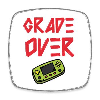 Game Over: Abschluss gewonnen! - Viereckiger Kühlschrankmagnet - Weiß - Vorne