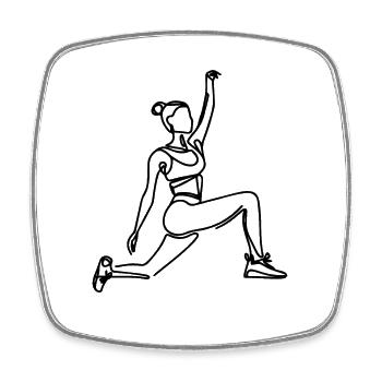 Sportive de fitness - Magnet carré - blanc - Devant