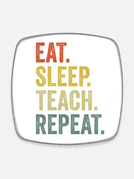 teacher statement - Square fridge magnet - white