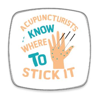 Acupuncture - Magnet carré - blanc - Devant