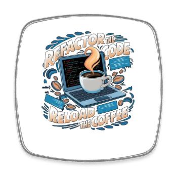 Programmers generate code from coffee - Square fridge magnet - white - Front