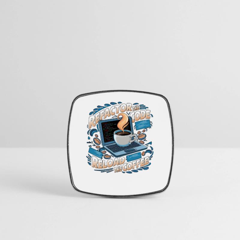Aus Kaffee Code generieren Programmierer Viereckiger Kühlschrankmagnet