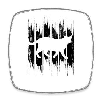 Cat - Square fridge magnet - white - Front