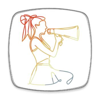 Cheerleader Vintage Look - Square fridge magnet - white - Front