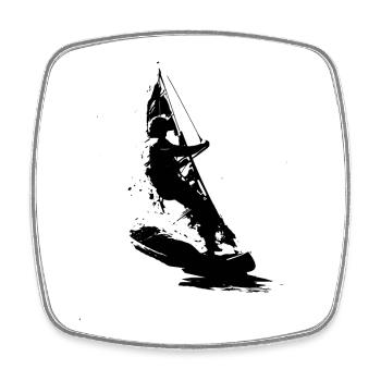 Windsurfen - Viereckiger Kühlschrankmagnet - Weiß - Vorne