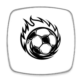 Fußball Cartoon Stil - Viereckiger Kühlschrankmagnet - Weiß - Vorne