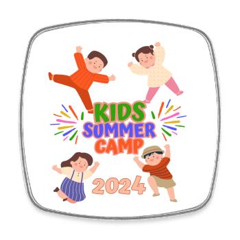 Kids summer camp - Square fridge magnet - white - Front