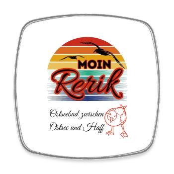 Moin Rerik Ostseebad zwischen Ostsee und Haff - Viereckiger Kühlschrankmagnet - Weiß - Vorne