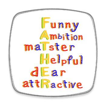 Father-Vibrant Colourful Motivational Word Art - Square fridge magnet - white - Front