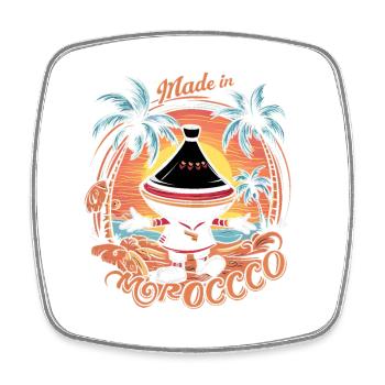 Morocco Desgeboie Themed Sign - Square fridge magnet - white - Front