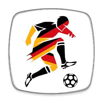German Football Fan Rebel Illustration - Square fridge magnet - white - Front