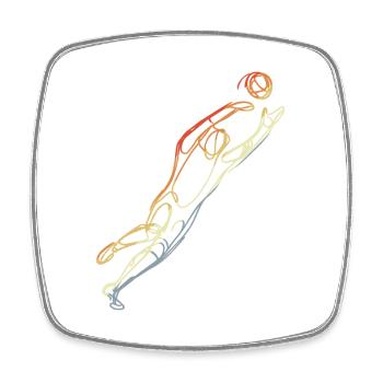 Goalkeeper Sketch - Square fridge magnet - white - Front
