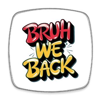 Pronunciation and Retro Style Text Design - Square fridge magnet - white - Front