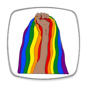 Raise your fist and be proud - Square fridge magnet - white - Front