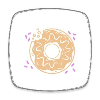 Donut Feinschmecker Donut Wortspiel - Viereckiger Kühlschrankmagnet - Weiß - Vorne