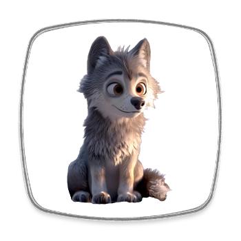 Wolf Motif Wolves Wolf Pack Wolfhound Cute Wolf - Square fridge magnet - white - Front