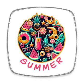 Summer colours - Square fridge magnet - white - Front