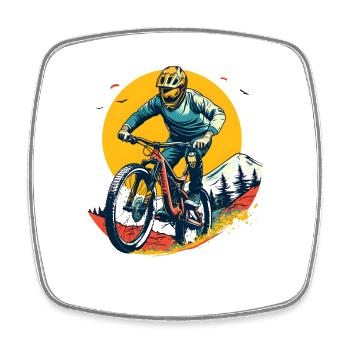 Illustration VTT - Magnet carré - blanc - Devant