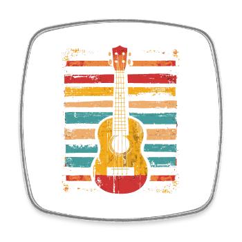 Ukulele Graphics - Square fridge magnet - white - Front
