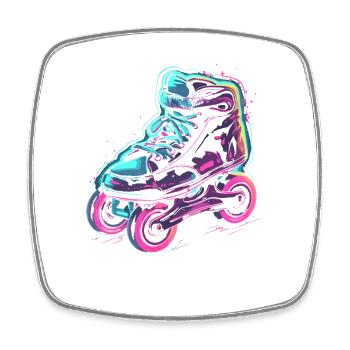 Roller Skates Steampunk - Square fridge magnet - white - Front