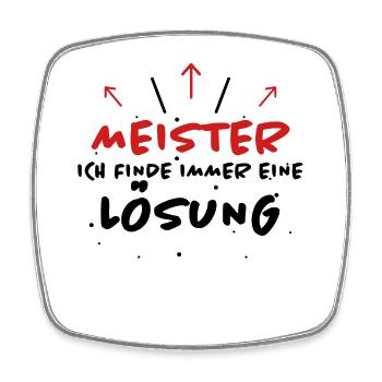 Meister Spruch Prüfung Lustiges Meister Geschenk - Viereckiger Kühlschrankmagnet - Weiß - Vorne