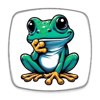 Grenouille - Magnet carré - blanc - Devant
