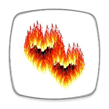 Flammen Herz Herzen Romantik Valentin Liebe - Viereckiger Kühlschrankmagnet - Weiß - Vorne