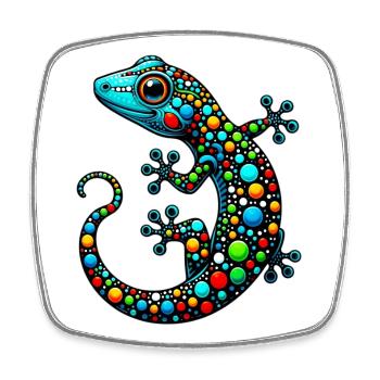 Gecko - Magnet carré - blanc - Devant