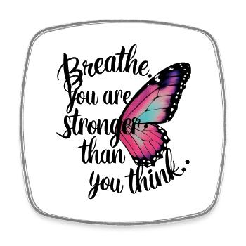 Motivationsflügel mit inspirierendem Text - Viereckiger Kühlschrankmagnet - Weiß - Vorne