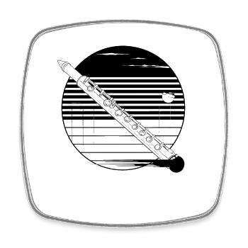 Flute Sketch - Square fridge magnet - white - Front