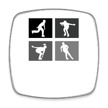 Inline-Skating Rollerskates Inline-Skater - Square fridge magnet - white - Front