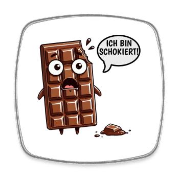 I'm Schokiert Funny German Chocolate - Square fridge magnet - white - Front