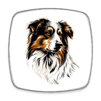 Australian Shepherd Dog Lover Cute Aussie - Square fridge magnet - white - Front