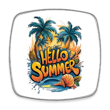 Sommer Tropical Vibe Print - Viereckiger Kühlschrankmagnet - Weiß - Vorne