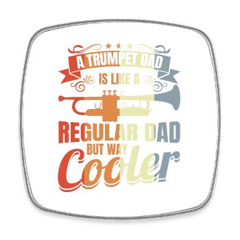 Trumpet player father - Square fridge magnet - white - Front