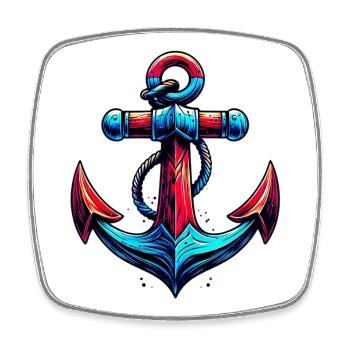 An Anchor - Square fridge magnet - white - Front