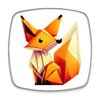 Renard - Magnet carré - blanc - Devant