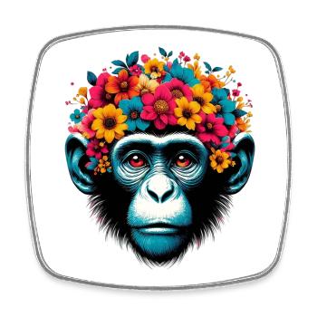 Affe - Viereckiger Kühlschrankmagnet - Weiß - Vorne