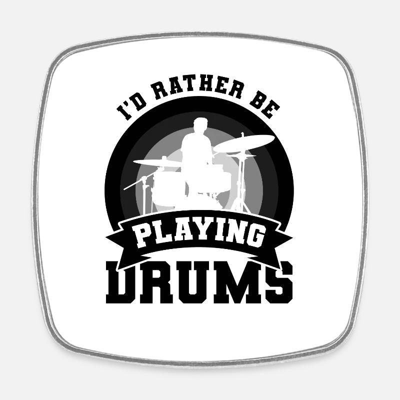 Drummer Joke - Square fridge magnet - white