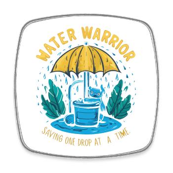 Water Warrior Drop Hero - Square fridge magnet - white - Front