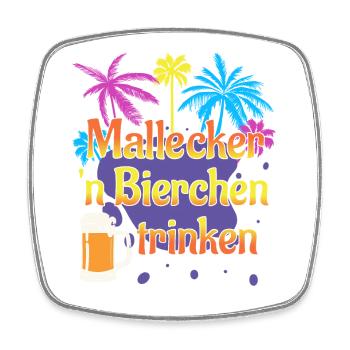 Malle Mallecker Bierchen Trinken Mallorca Bier - Viereckiger Kühlschrankmagnet - Weiß - Vorne