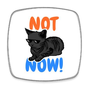 Drôle de chat - Magnet carré - blanc - Devant