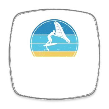 Wingfoil Surfer Wingfoiling Hydrofoil Kitefoil - Magnet carré - blanc - Devant