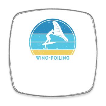 Wingfoil Surfer Hydrofoil Kitefoil Wingsurf - Magnet carré - blanc - Devant