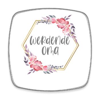 Boho werdende Oma Schwangerschaft Geschenk - Viereckiger Kühlschrankmagnet - Weiß - Vorne