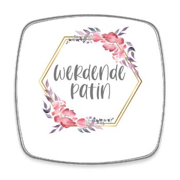 Boho werdende Patin Geschenk - Viereckiger Kühlschrankmagnet - Weiß - Vorne
