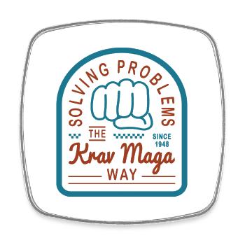 Résoudre des problèmes à la manière du Krav Maga - Magnet carré - blanc - Devant