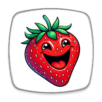 Erdbeeren Erdbeeren - Viereckiger Kühlschrankmagnet - Weiß - Vorne