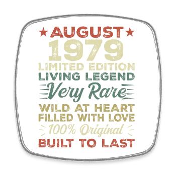 August 1979 - Gift idea for August 1979 - 1979 - Square fridge magnet - white - Front