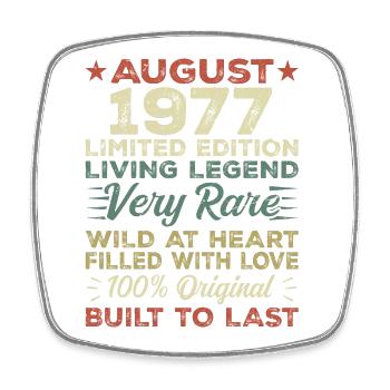 August 1977 - Gift idea for August 1977 - 1977 - Square fridge magnet - white - Front